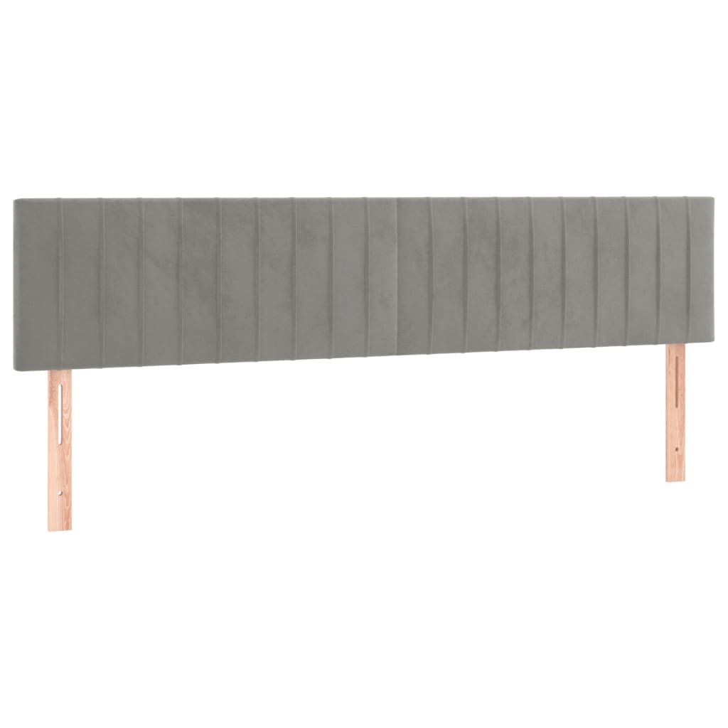 Hoofdborden 180x5x78/88 cm fluweel lichtgrijs is nu te koop bij PeponiXL, paradijselijk wonen!