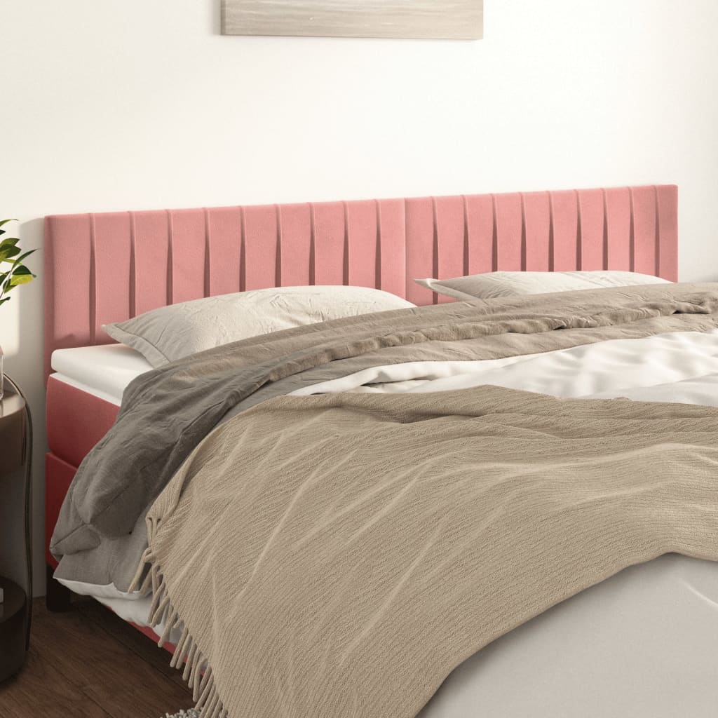Hoofdborden 180x5x78/88 cm fluweel roze is nu te koop bij PeponiXL, paradijselijk wonen!
