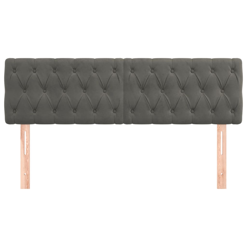 Hoofdborden 144x7x78/88 cm fluweel donkergrijs is nu te koop bij PeponiXL, paradijselijk wonen!