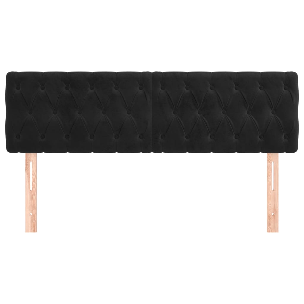 Hoofdborden 144x7x78/88 cm fluweel zwart is nu te koop bij PeponiXL, paradijselijk wonen!