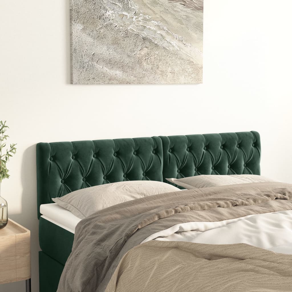 Hoofdborden 144x7x78/88 cm fluweel donkergroen is nu te koop bij PeponiXL, paradijselijk wonen!