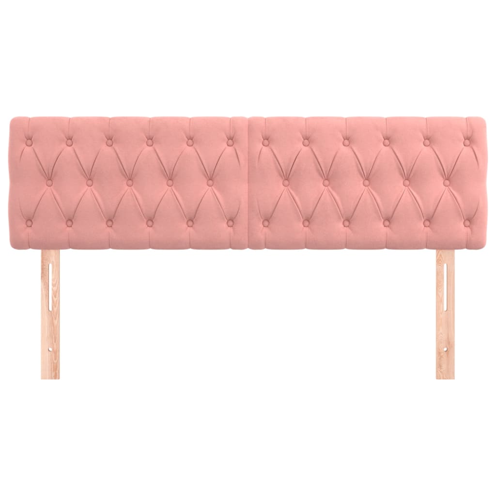 Hoofdborden 144x7x78/88 cm fluweel roze is nu te koop bij PeponiXL, paradijselijk wonen!