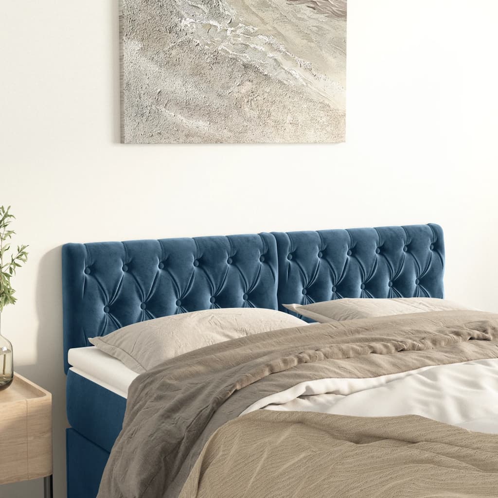 Hoofdborden 160x7x78/88 cm fluweel donkerblauw is nu te koop bij PeponiXL, paradijselijk wonen!