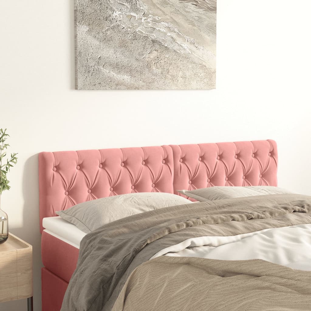 Hoofdborden 160x7x78/88 cm fluweel roze is nu te koop bij PeponiXL, paradijselijk wonen!