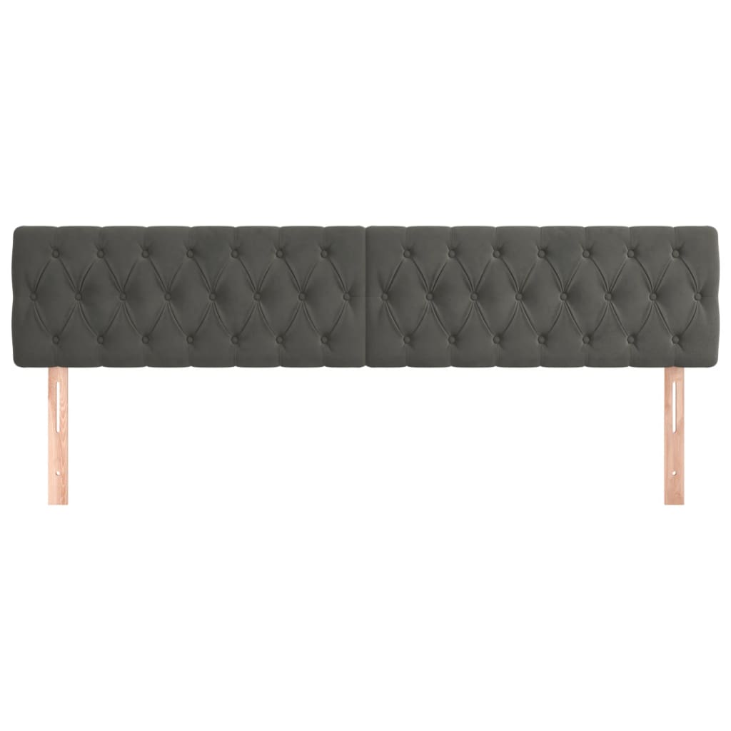 Hoofdborden 180x7x78/88 cm fluweel donkergrijs is nu te koop bij PeponiXL, paradijselijk wonen!