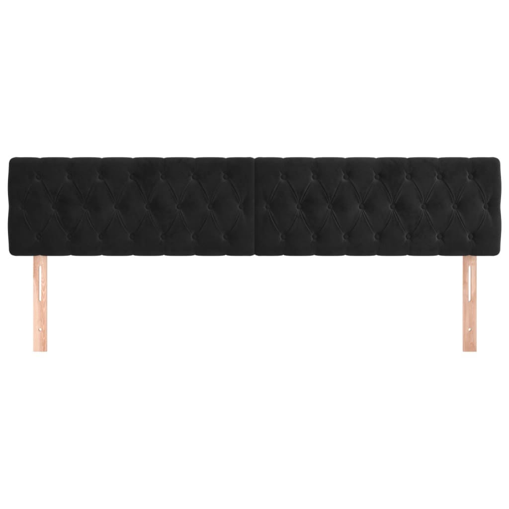 Hoofdborden 180x7x78/88 cm fluweel zwart is nu te koop bij PeponiXL, paradijselijk wonen!