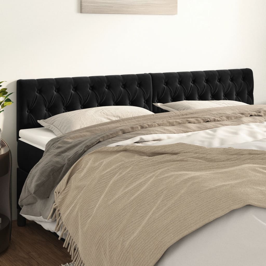 Hoofdborden 180x7x78/88 cm fluweel zwart is nu te koop bij PeponiXL, paradijselijk wonen!