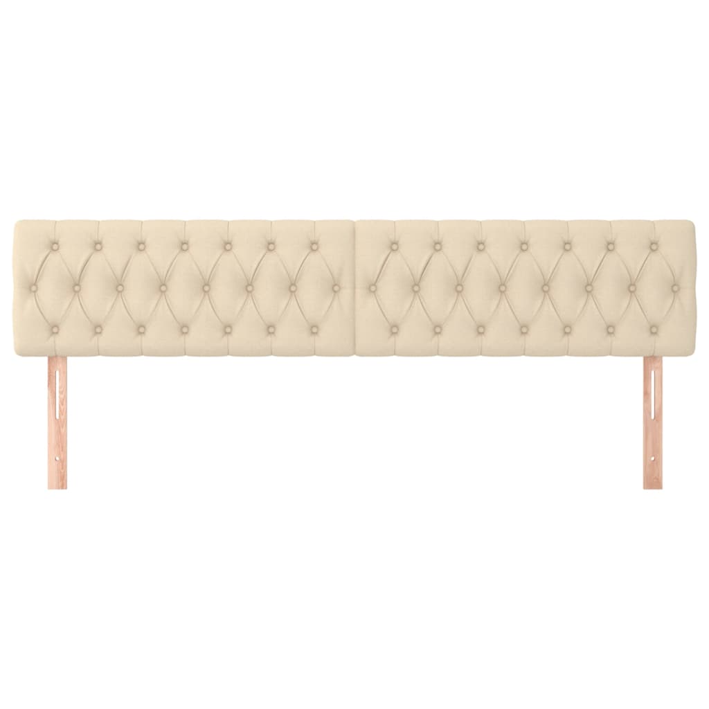 Hoofdborden 200x7x78/88 cm stof crèmekleurig is nu te koop bij PeponiXL, paradijselijk wonen!