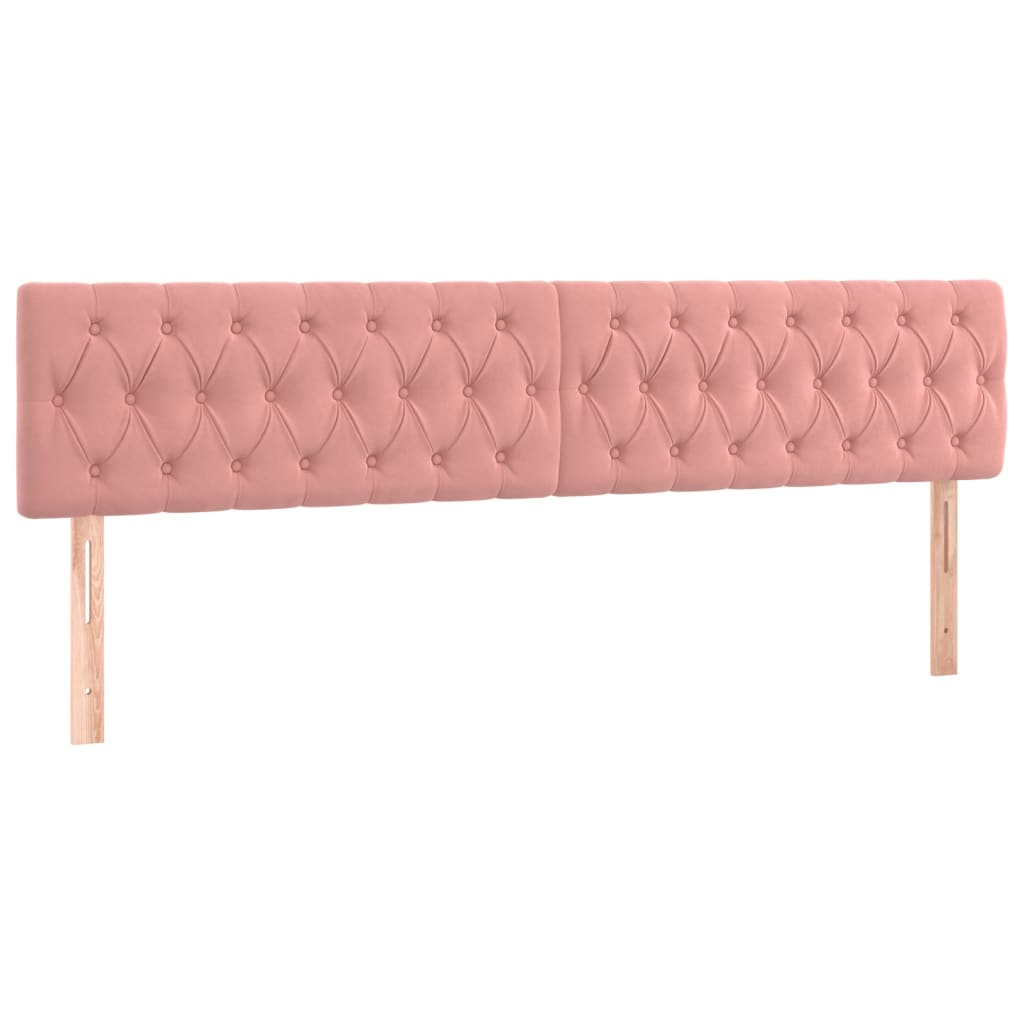 Hoofdborden 200x7x78/88 cm fluweel roze is nu te koop bij PeponiXL, paradijselijk wonen!