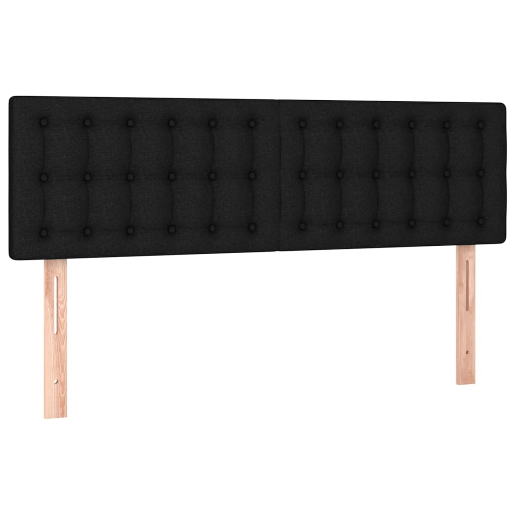 Hoofdborden 144x5x78/88 cm stof zwart is nu te koop bij PeponiXL, paradijselijk wonen!