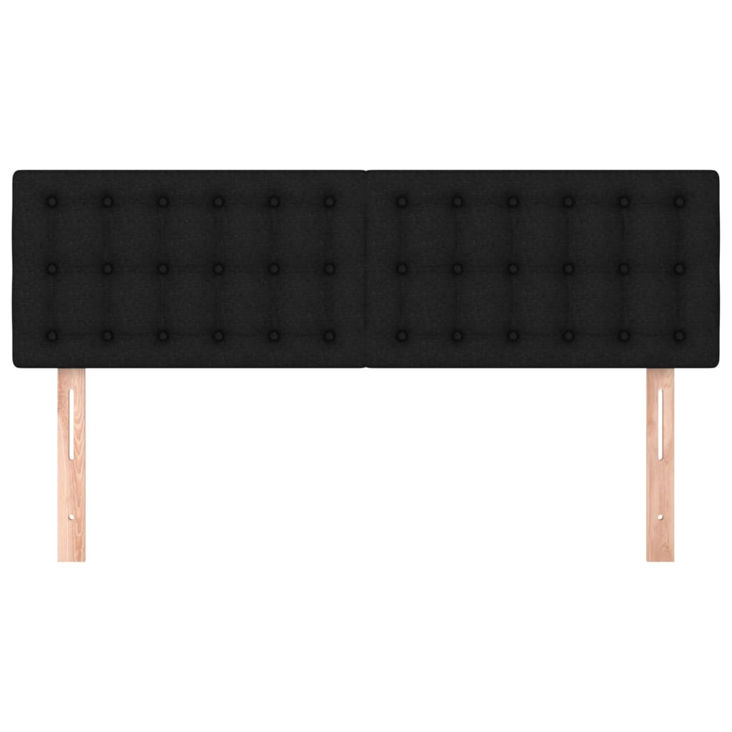 Hoofdborden 144x5x78/88 cm stof zwart is nu te koop bij PeponiXL, paradijselijk wonen!