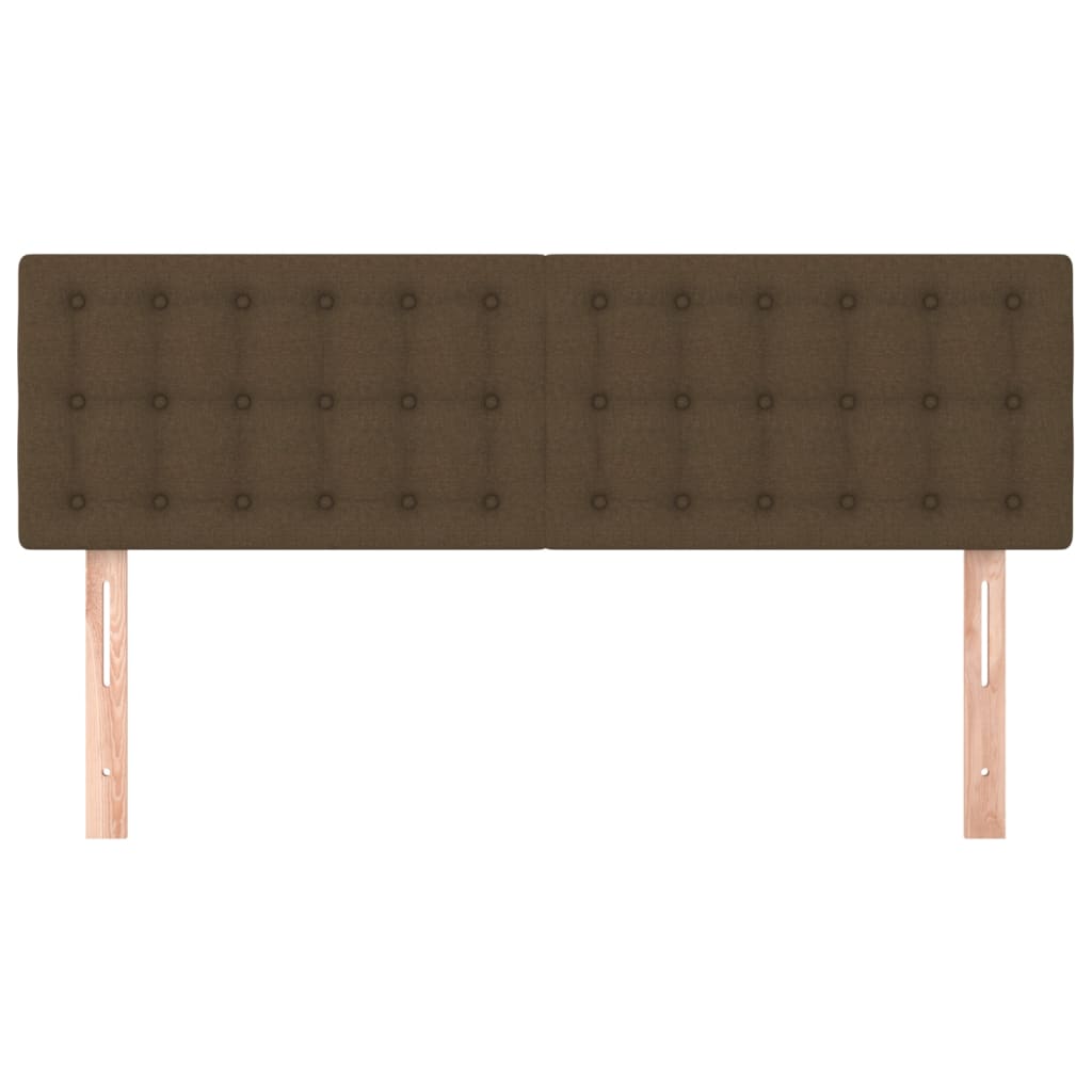Hoofdborden 144x5x78/88 cm stof donkerbruin is nu te koop bij PeponiXL, paradijselijk wonen!