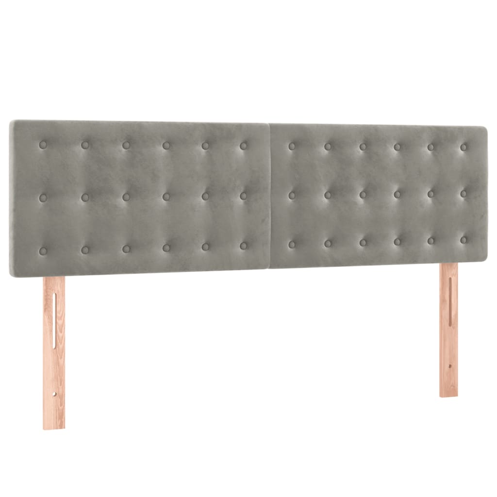 Hoofdborden 144x5x78/88 cm fluweel lichtgrijs is nu te koop bij PeponiXL, paradijselijk wonen!