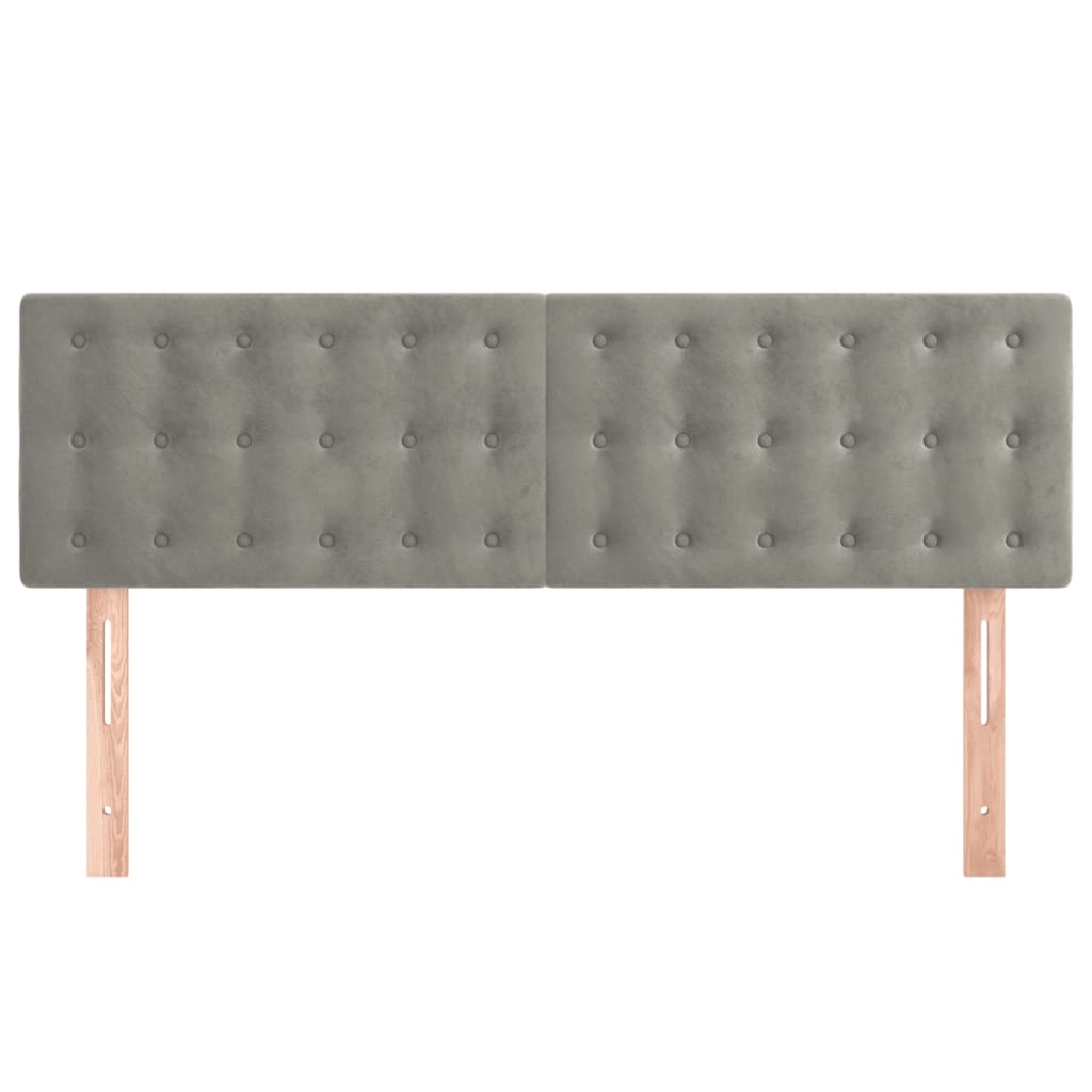 Hoofdborden 144x5x78/88 cm fluweel lichtgrijs is nu te koop bij PeponiXL, paradijselijk wonen!