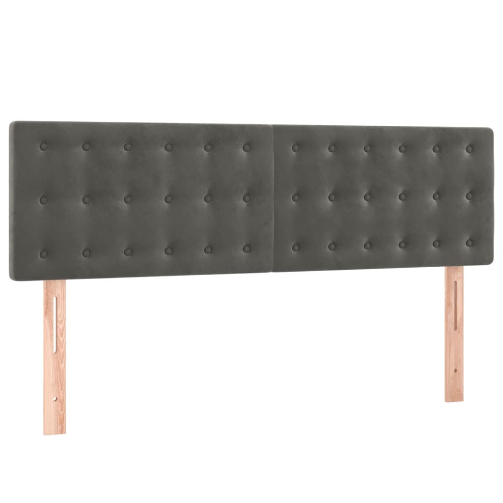 Hoofdborden 144x5x78/88 cm fluweel donkergrijs is nu te koop bij PeponiXL, paradijselijk wonen!