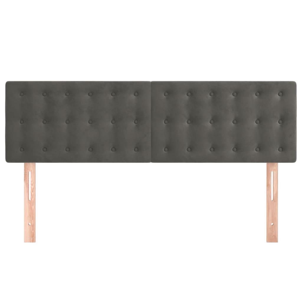 Hoofdborden 144x5x78/88 cm fluweel donkergrijs is nu te koop bij PeponiXL, paradijselijk wonen!