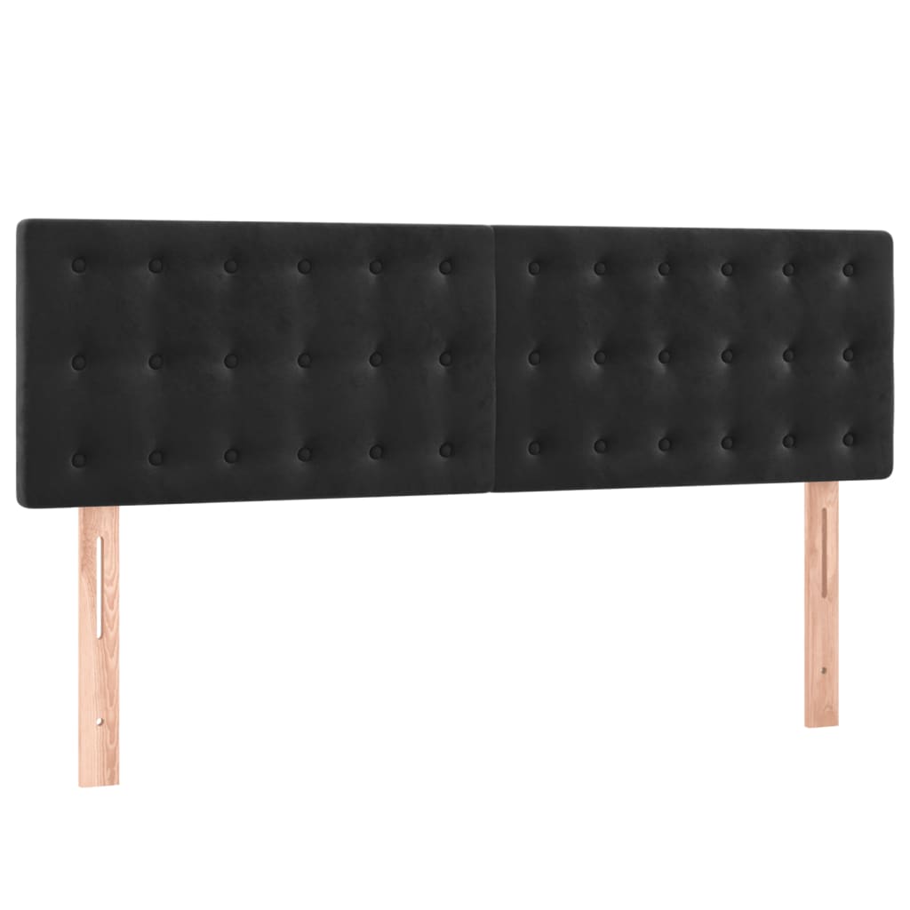 Hoofdborden 144x5x78/88 cm fluweel zwart is nu te koop bij PeponiXL, paradijselijk wonen!