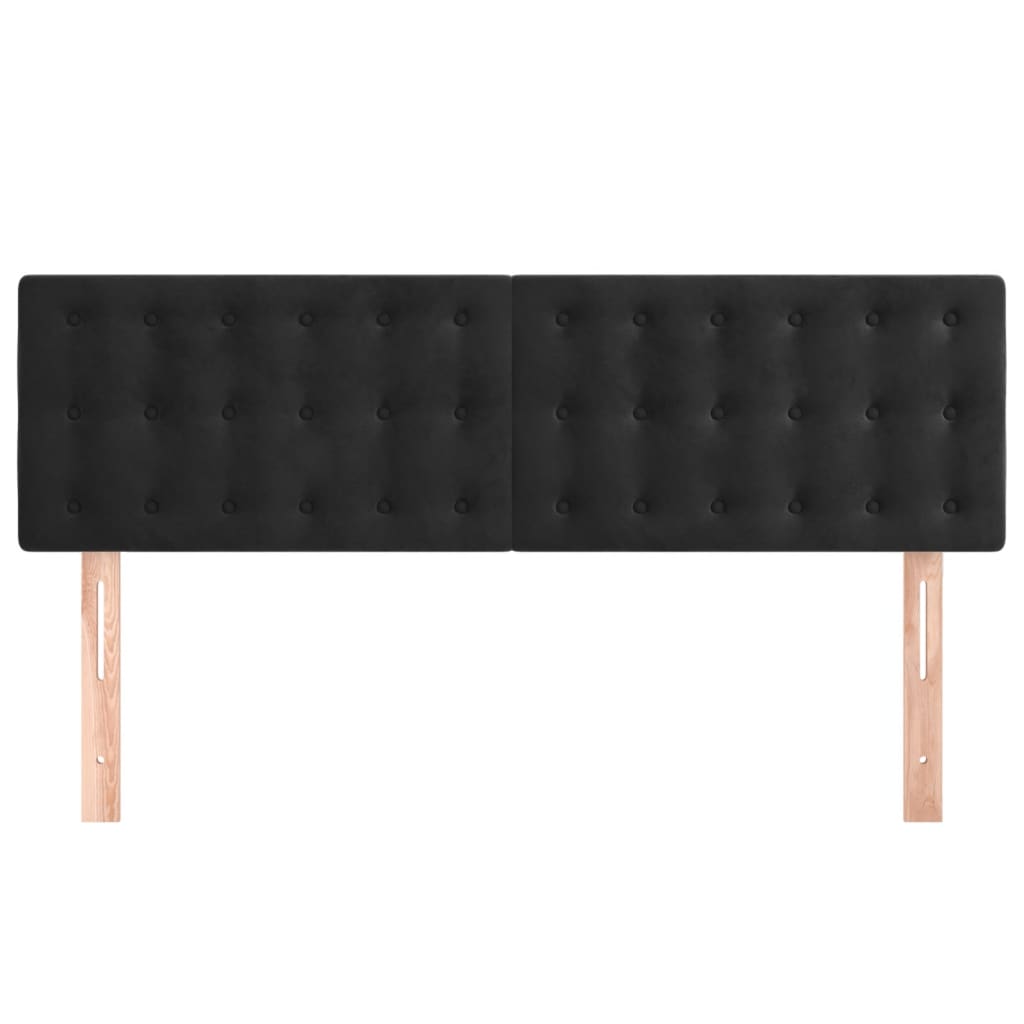 Hoofdborden 144x5x78/88 cm fluweel zwart is nu te koop bij PeponiXL, paradijselijk wonen!