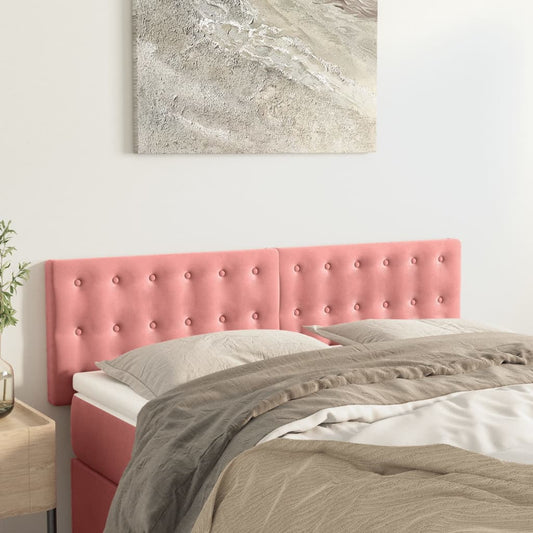 Hoofdborden 144x5x78/88 cm fluweel roze is nu te koop bij PeponiXL, paradijselijk wonen!