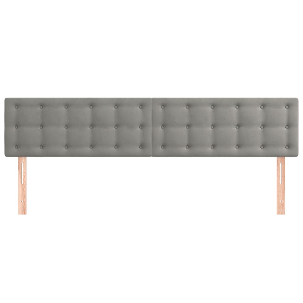 Hoofdborden 160x5x78/88 cm fluweel lichtgrijs is nu te koop bij PeponiXL, paradijselijk wonen!