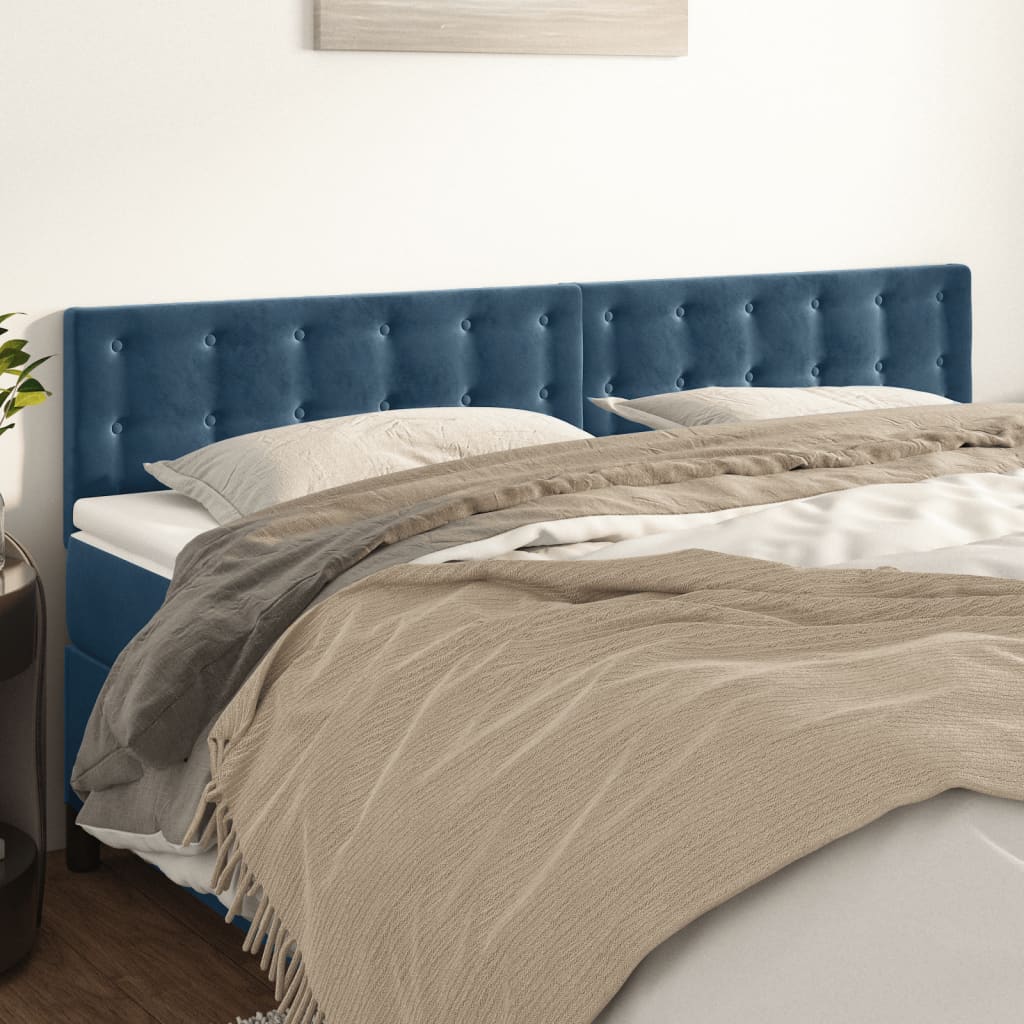 Hoofdborden 160x5x78/88 cm fluweel donkerblauw is nu te koop bij PeponiXL, paradijselijk wonen!