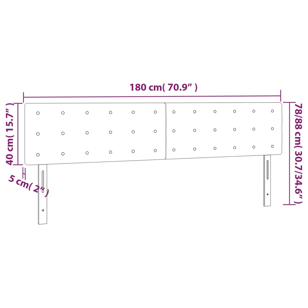 Hoofdborden 180x5x78/88 cm kunstleer crèmekleurig is nu te koop bij PeponiXL, paradijselijk wonen!