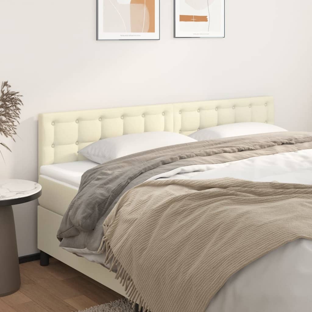 Hoofdborden 180x5x78/88 cm kunstleer crèmekleurig is nu te koop bij PeponiXL, paradijselijk wonen!
