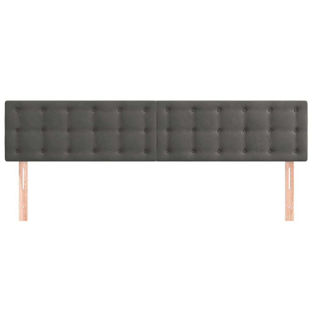 Hoofdborden 180x5x78/88 cm fluweel donkergrijs is nu te koop bij PeponiXL, paradijselijk wonen!