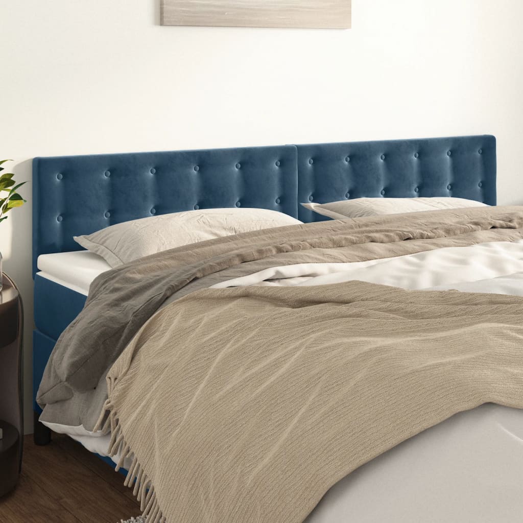 Hoofdborden 200x5x78/88 cm fluweel donkerblauw is nu te koop bij PeponiXL, paradijselijk wonen!