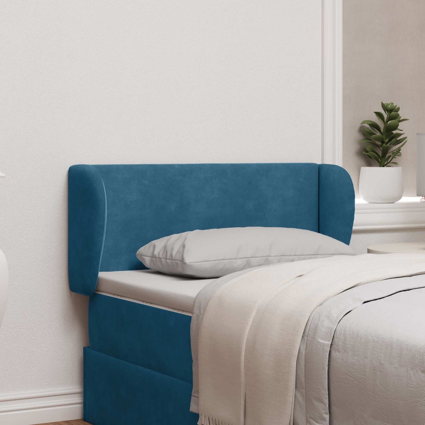 Hoofdbord oor Blauw 40 x 23 x 6 cm Fluweel is nu te koop bij PeponiXL, paradijselijk wonen!