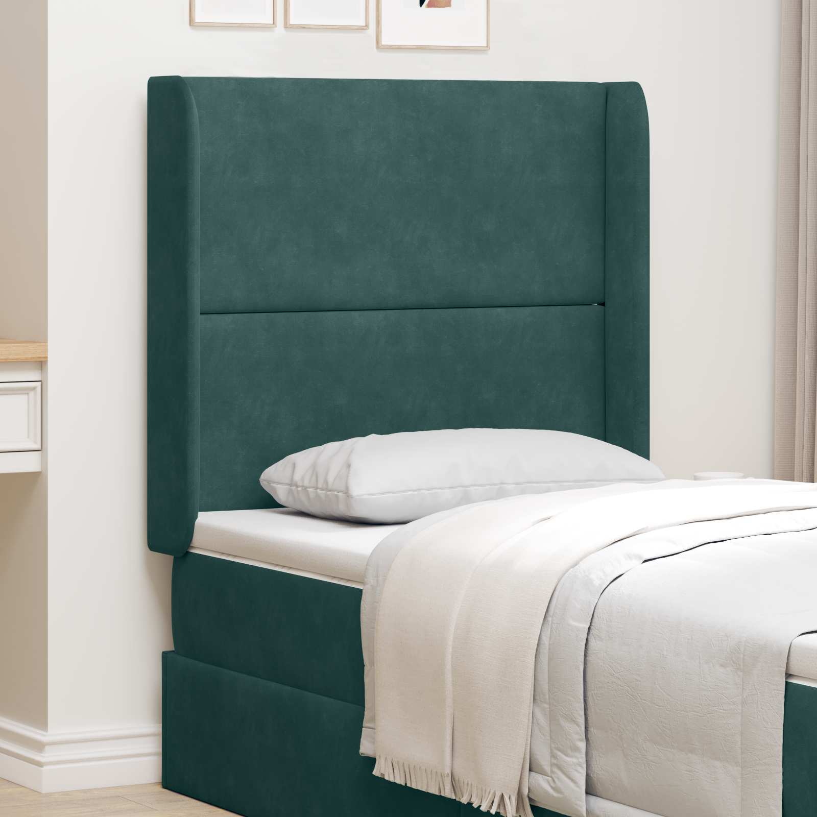 Hoofdbord oor Groen 80 x 16 x 4 cm Fluweel is nu te koop bij PeponiXL, paradijselijk wonen!