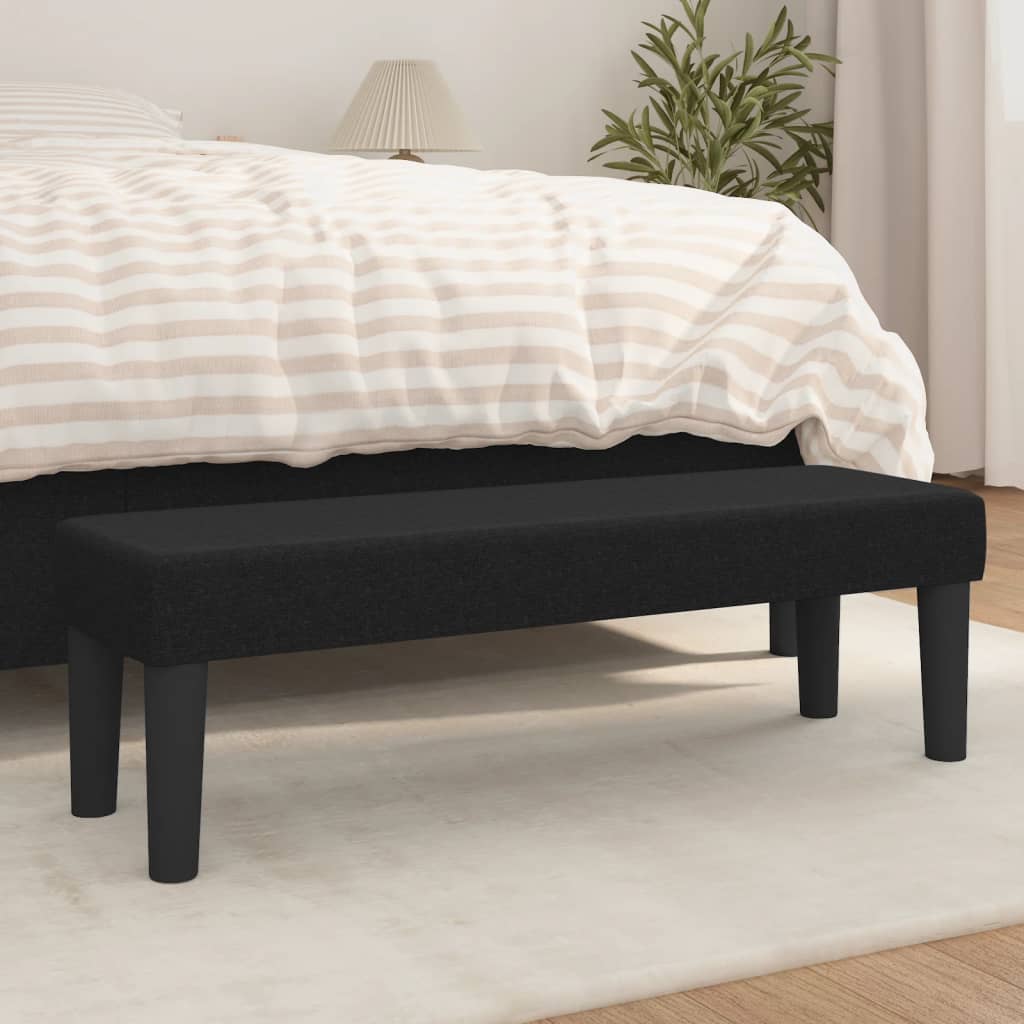 Bankje 100x30x30 cm stof zwart is nu te koop bij PeponiXL, paradijselijk wonen!