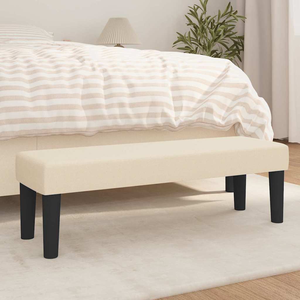 Bankje 100x30x30 cm stof crèmekleurig is nu te koop bij PeponiXL, paradijselijk wonen!