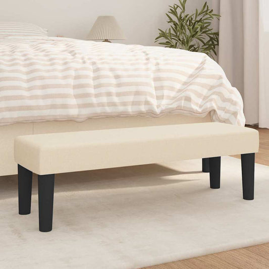 Bankje 100x30x30 cm stof crèmekleurig is nu te koop bij PeponiXL, paradijselijk wonen!