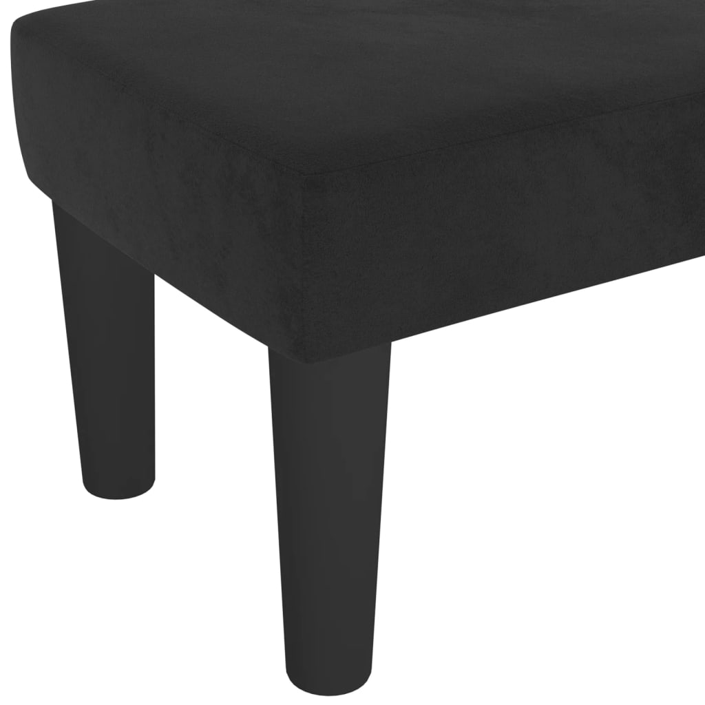 Bankje 100x30x30 cm fluweel zwart is nu te koop bij PeponiXL, paradijselijk wonen!