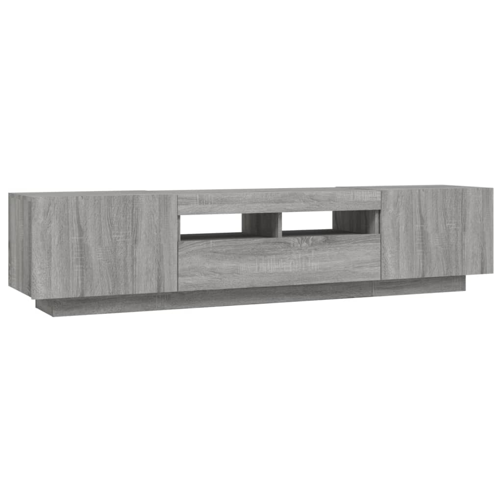 2-delige Tv-meubelset met LED bewerkt hout grijs sonoma eiken is nu te koop bij PeponiXL, paradijselijk wonen!