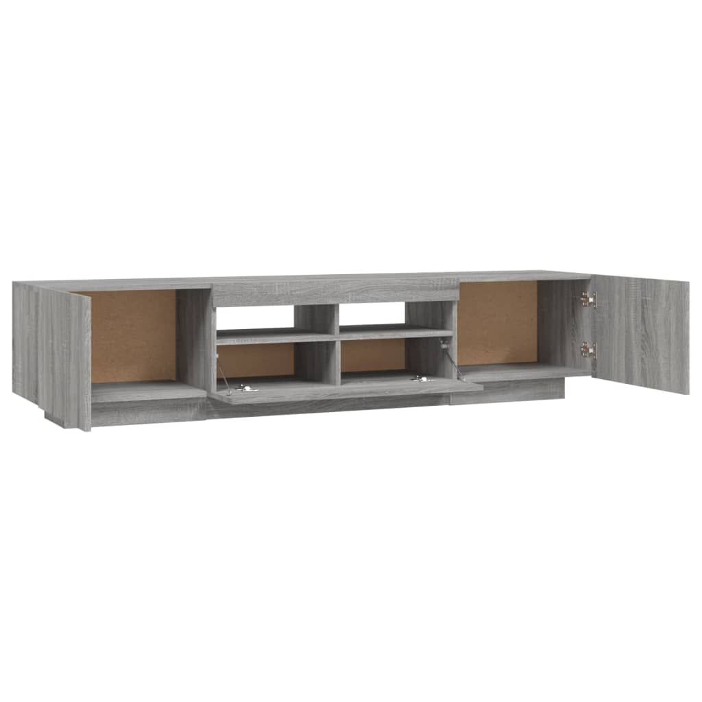 2-delige Tv-meubelset met LED bewerkt hout grijs sonoma eiken is nu te koop bij PeponiXL, paradijselijk wonen!