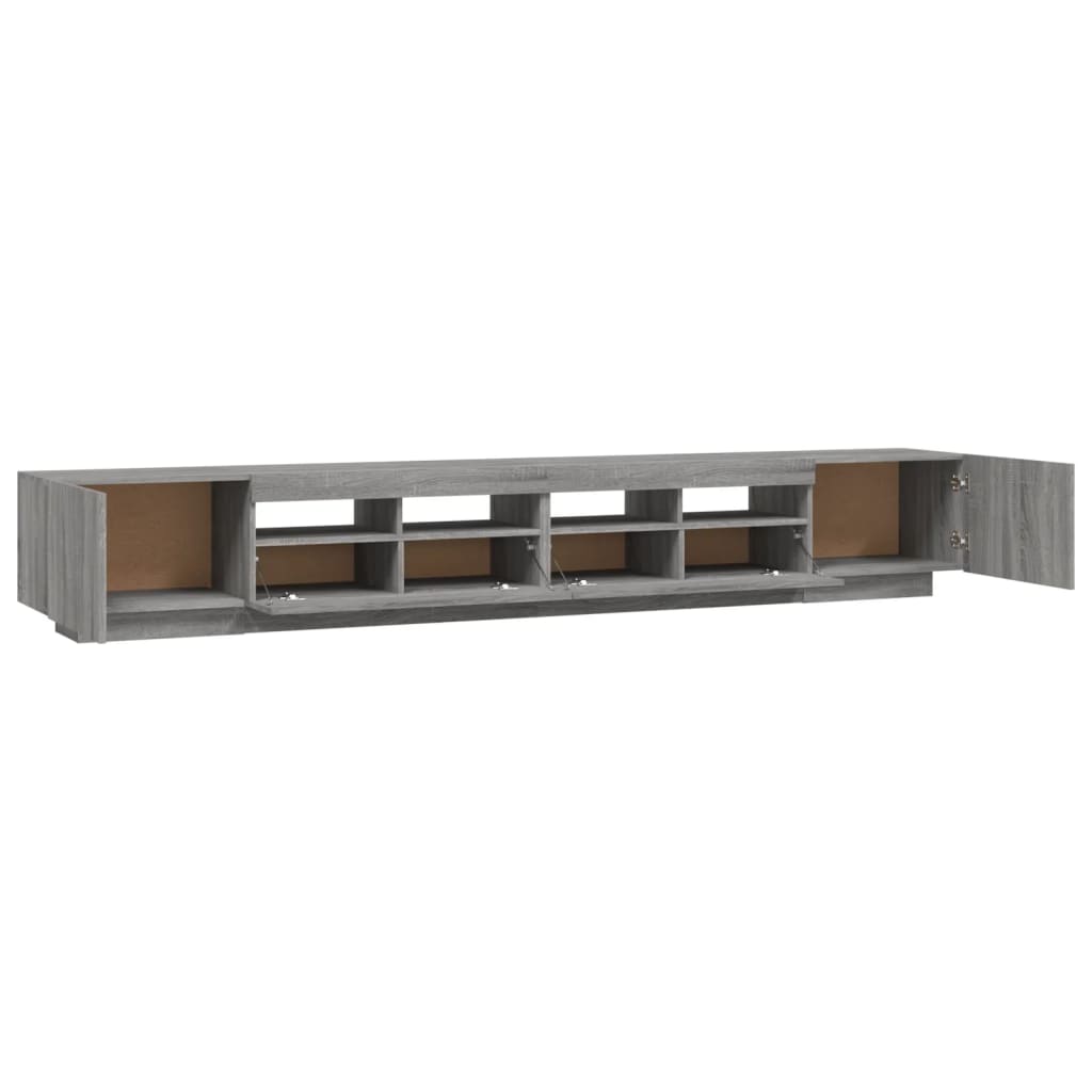 3-delige Tv-meubelset met LED's bewerkt hout grijs sonoma eiken is nu te koop bij PeponiXL, paradijselijk wonen!