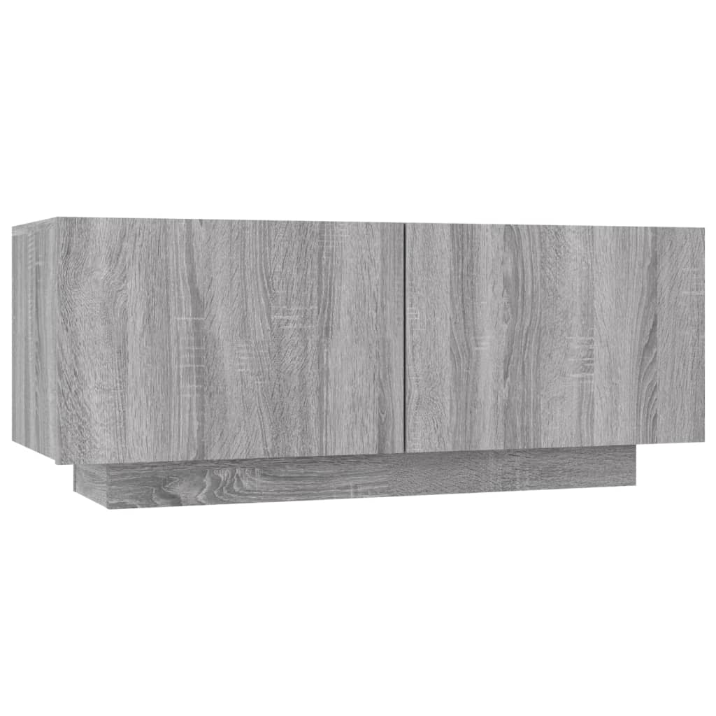 3-delige Tv-meubelset met LED's bewerkt hout grijs sonoma eiken is nu te koop bij PeponiXL, paradijselijk wonen!