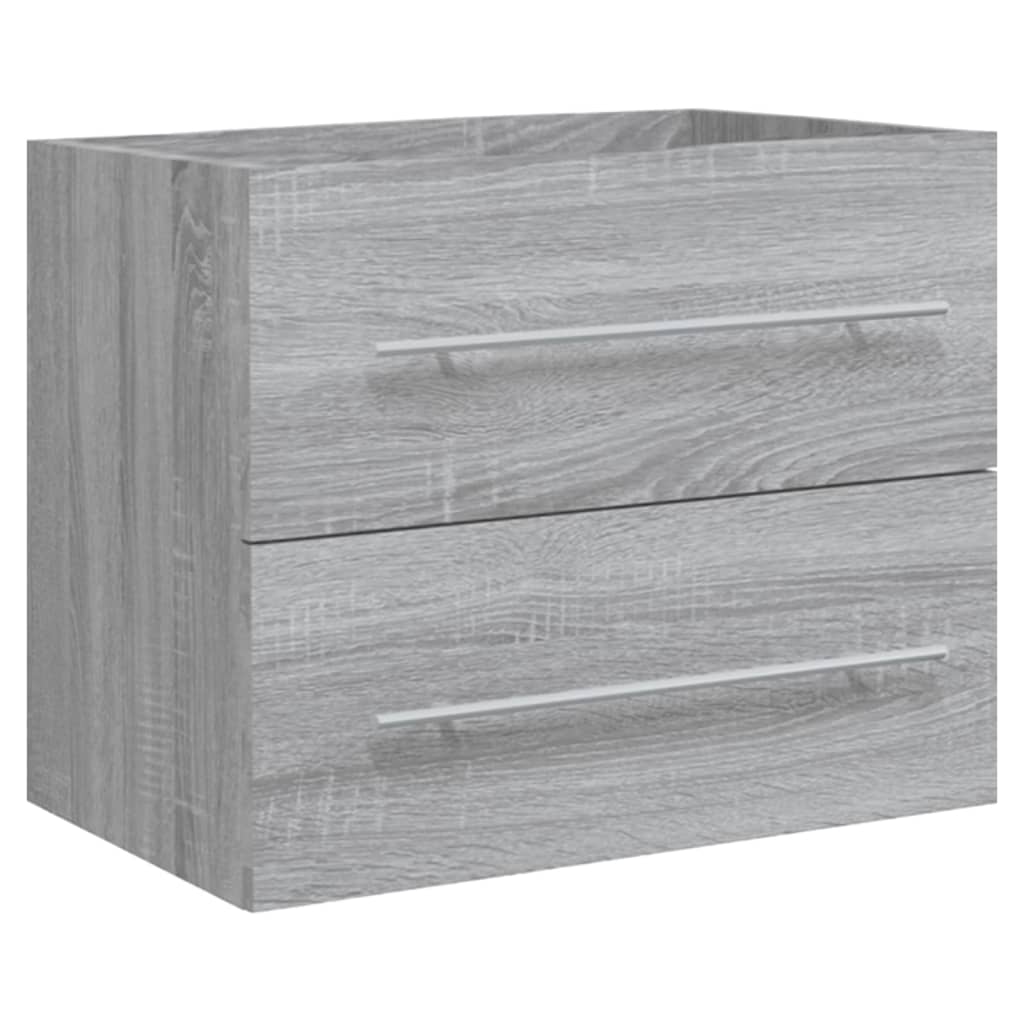 Wastafelkast met ingebouwde wasbak bewerkt hout grijs sonoma is nu te koop bij PeponiXL, paradijselijk wonen!