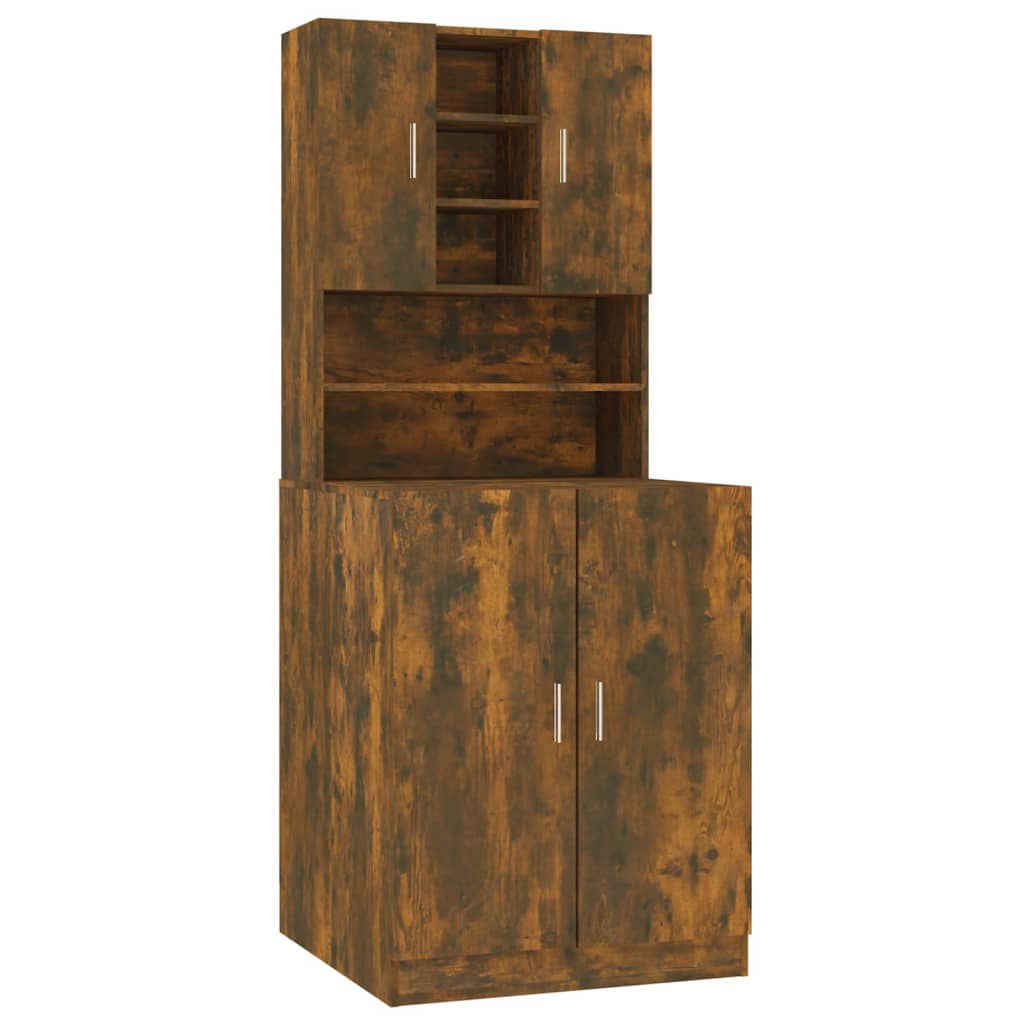 Wasmachinekast bewerkt hout gerookt eikenkleurig is nu te koop bij PeponiXL, paradijselijk wonen!