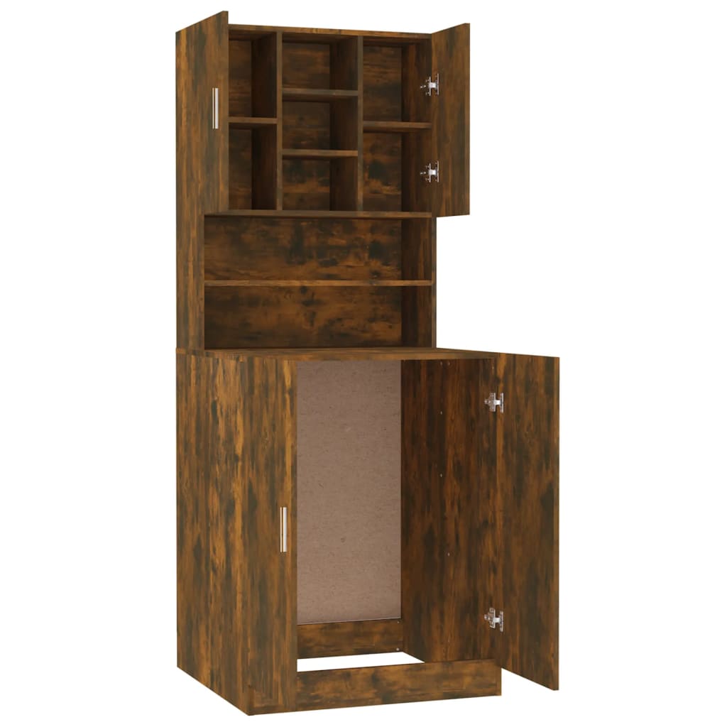 Wasmachinekast bewerkt hout gerookt eikenkleurig is nu te koop bij PeponiXL, paradijselijk wonen!