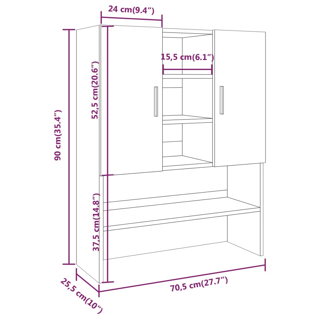 Wasmachinekast bewerkt hout gerookt eikenkleurig is nu te koop bij PeponiXL, paradijselijk wonen!