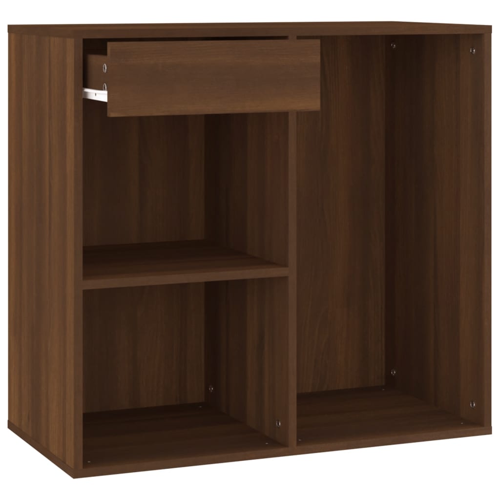 Kaptafel met kastjes LED bewerkt hout bruin eikenkleur is nu te koop bij PeponiXL, paradijselijk wonen!