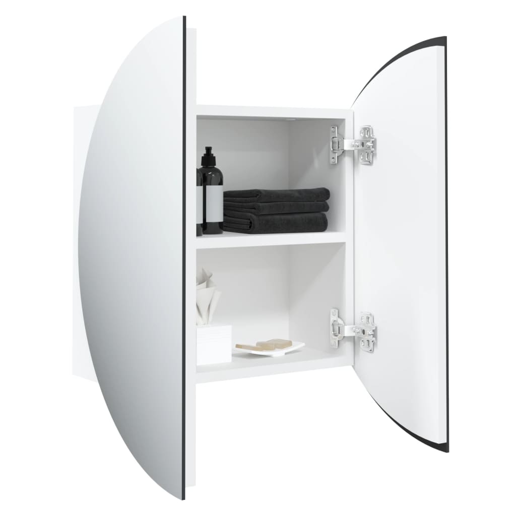 Badkamerkast met ronde spiegel en LED 47x47x17,5 cm wit is nu te koop bij PeponiXL, paradijselijk wonen!