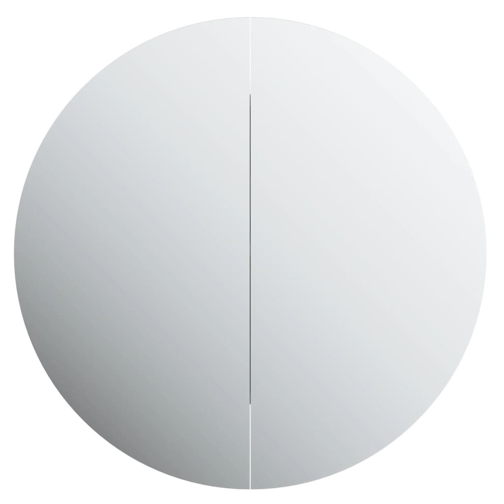 Badkamerkast met ronde spiegel en LED 47x47x17,5 cm zwart is nu te koop bij PeponiXL, paradijselijk wonen!