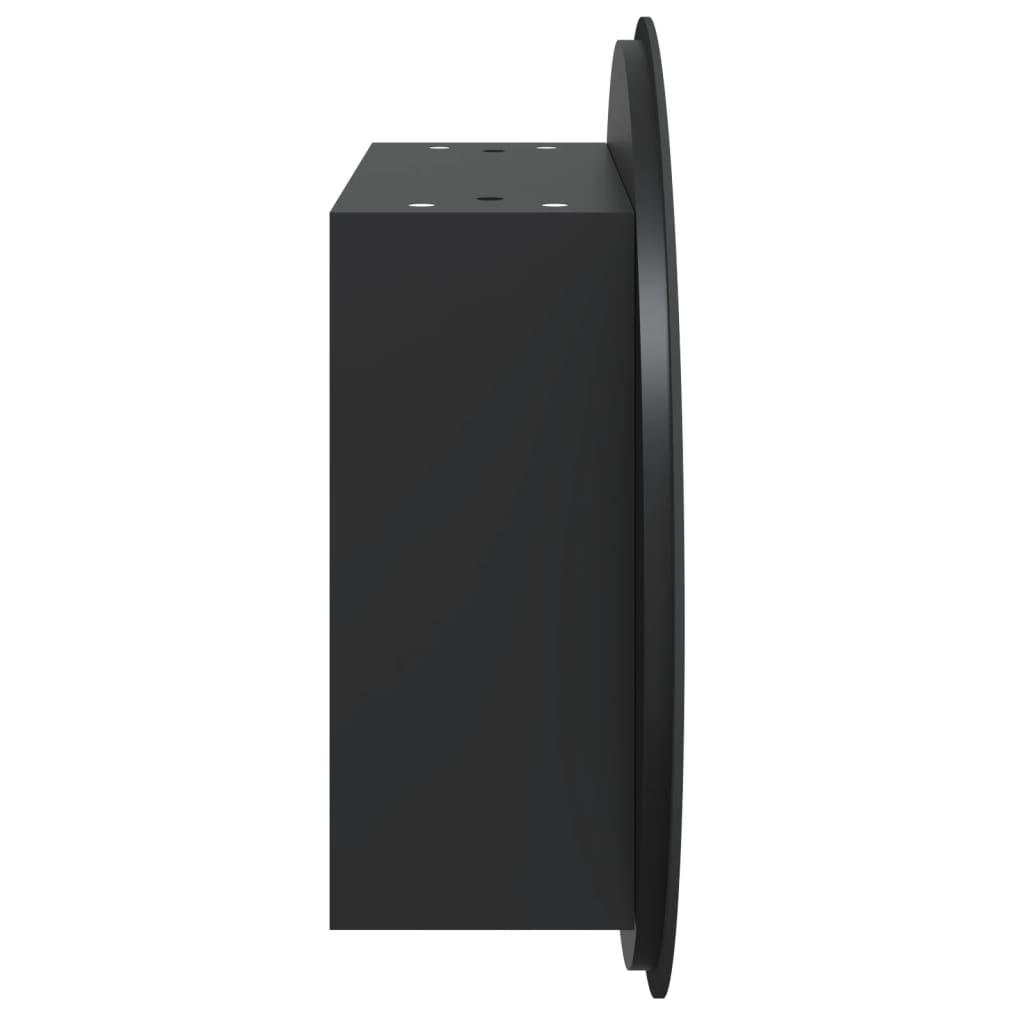 Badkamerkast met ronde spiegel en LED 47x47x17,5 cm zwart is nu te koop bij PeponiXL, paradijselijk wonen!