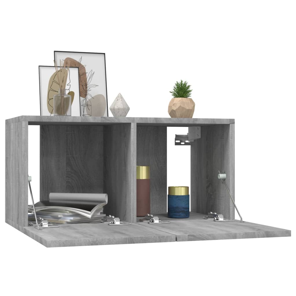 Tv-meubelen 4 st 60x30x30 cm bewerkt hout grijs sonoma eiken is nu te koop bij PeponiXL, paradijselijk wonen!