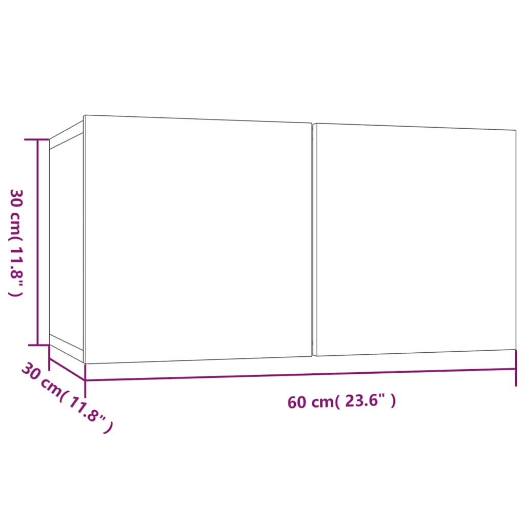 Tv-meubelen 4 st 60x30x30 cm bewerkt hout grijs sonoma eiken is nu te koop bij PeponiXL, paradijselijk wonen!