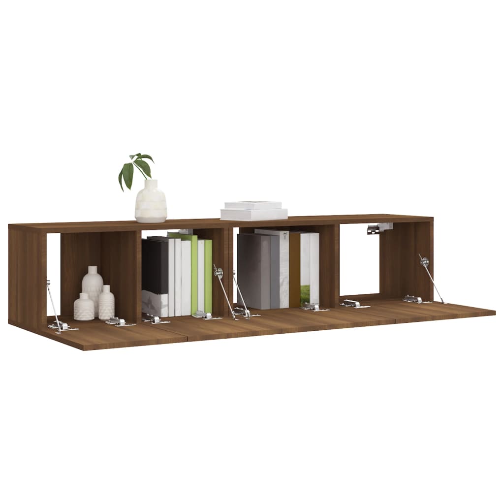 2-delige Tv-meubelset bewerkt hout bruin eikenkleur is nu te koop bij PeponiXL, paradijselijk wonen!